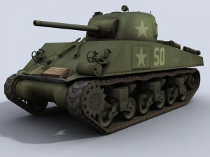 m4a3 sherman segunda guerra mundial tanque estadounidense Modelo 3D