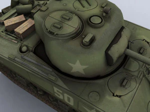 m4a3 sherman wwii us tank 3D Model