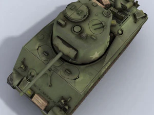 m4a3 sherman wwii us tank 3D Model