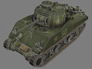 m4a3 sherman wwii us tank Modèle 3D