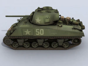 m4a3 sherman wwii us tank 3D Model