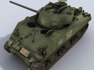 m4a3 sherman wwii us tank 3D Model