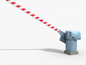 railway crossing gate 1 Modello 3D