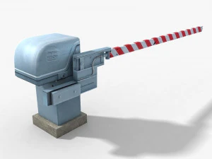 railway crossing gate 1 3D Model