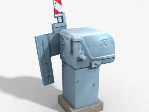 railway crossing gate 1 3D Model