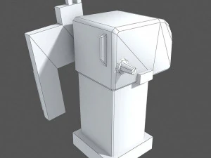 railway crossing gate 1 3D Model