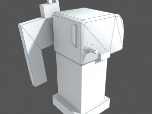 railway crossing gate 1 3D Model