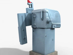 railway crossing gate 1 3D Model