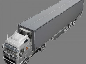 refrigerated transport truck 1 Modello 3D