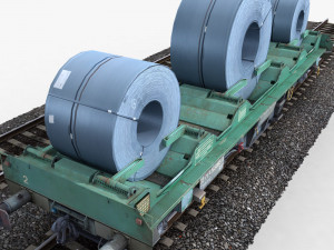 steel coil wagon 1 3D Model