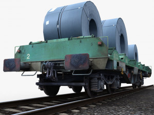 steel coil wagon 1 3D Model