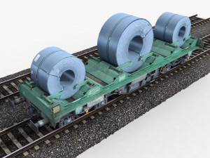 steel coil wagon 1 3D Model