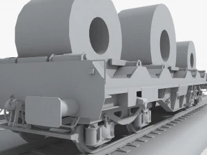 steel coil wagon 1 3D Model