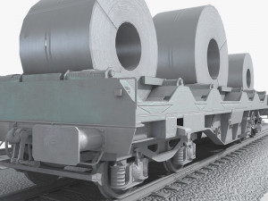 steel coil wagon 1 3D Model