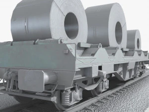 steel coil wagon 1 3D Model