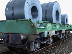 steel coil wagon 1 3D Model