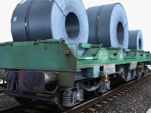 steel coil wagon 1 3D Model