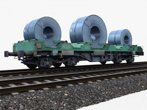 steel coil wagon 1 3D Model