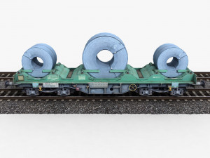 steel coil wagon 1 3D Model