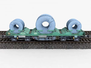 steel coil wagon 1 3D Model