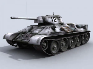 tanque ruso t-34-76 segunda guerra mundial Modelo 3D