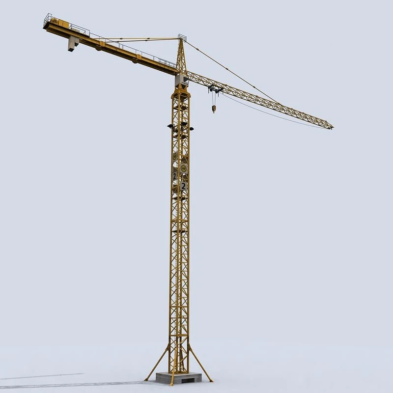 tower crane 1 3D Model .c4d .max .obj .3ds .fbx .stl .blend