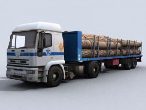transport truck 2 3D Model