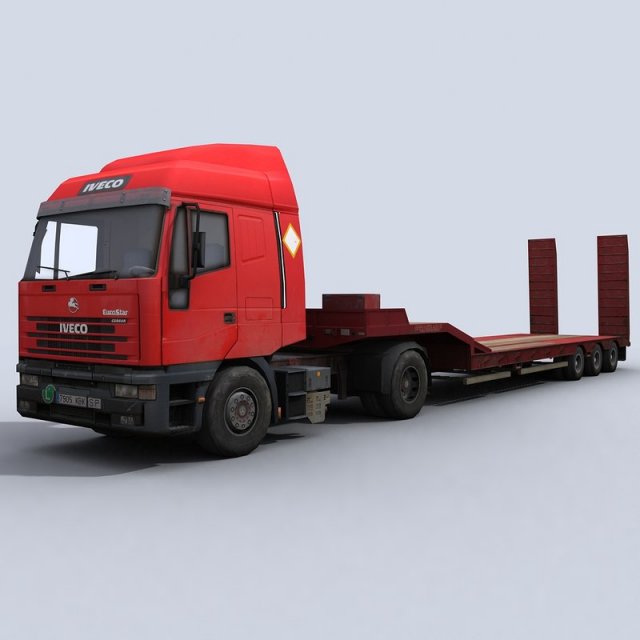 transport truck 3 3D Model .c4d .max .obj .3ds .fbx .stl .blend 