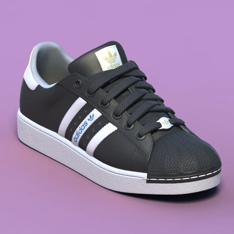 sport shoes 02 black 3D Model .c4d .max .obj .3ds .fbx .stl .blend 