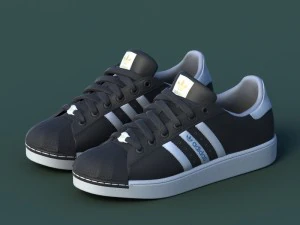 sport shoes 02 black 3D Model