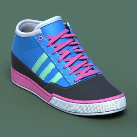 sports shoes 03 blue pink Modelo 3D .c4d .max .obj .3ds .fbx .stl .blend 