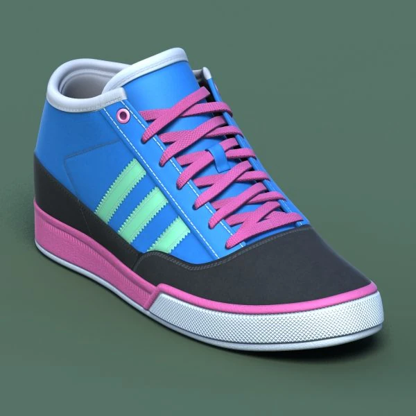 sports shoes 03 blue pink 3D Model .c4d .max .obj .3ds .fbx .stl .blend 