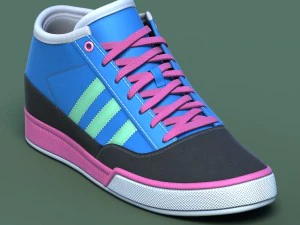 спортивная обувь 03 синий розовый 3D Модель