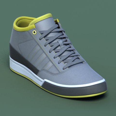 sports shoes 03 grey yellow Modelo 3D .c4d .max .obj .3ds .fbx .stl .blend 