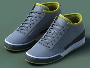 运动鞋03灰黄 3D 模型