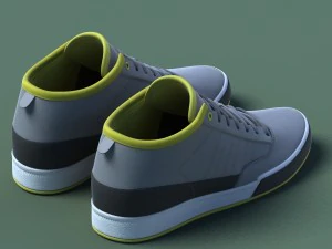 运动鞋03灰黄 3D 模型