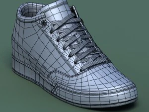 运动鞋03灰黄 3D 模型