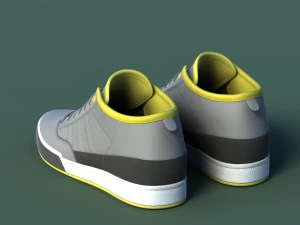 运动鞋03灰黄 3D 模型