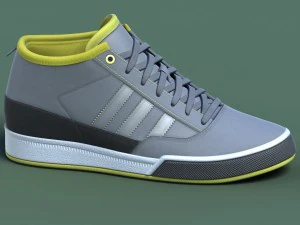 运动鞋03灰黄 3D 模型