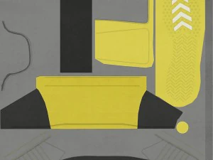 运动鞋03灰黄 3D 模型