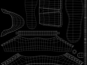 运动鞋03灰黄 3D 模型