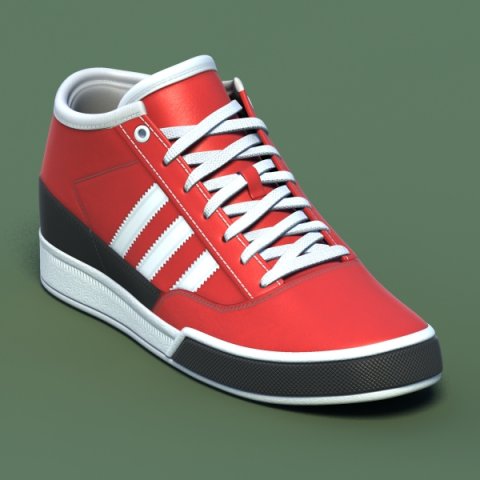 sports shoes 03 red white Modelo 3D .c4d .max .obj .3ds .fbx .stl .blend 