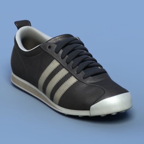 sports shoes 04 black white Modelo 3D .c4d .max .obj .3ds .fbx .stl .blend 