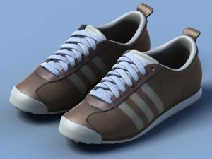 sport shoes 04 brown white 3D Model