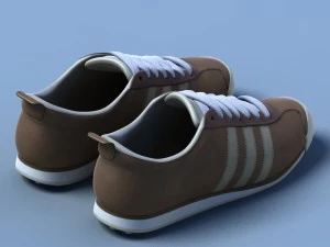 sport shoes 04 brown white 3D Model