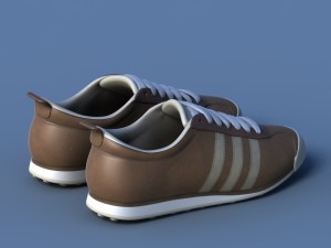sport shoes 04 brown white Modelo 3D
