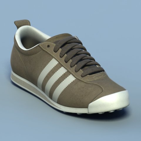 sports shoes 04 white brown Model 3D .c4d .max .obj .3ds .fbx .stl .blend 