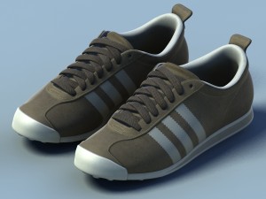 sports shoes 04 white brown Model 3D