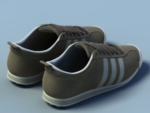 sports shoes 04 white brown Model 3D