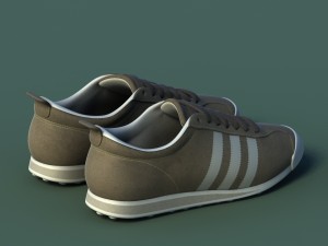 sports shoes 04 white brown Model 3D